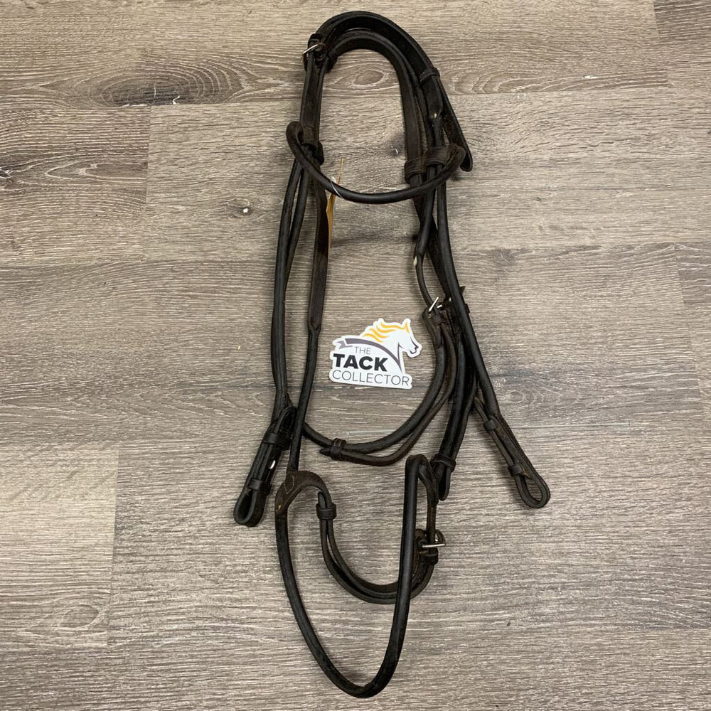 Soft Fine Rolled Leather Bridle *vgc, mnr residue, TORN noseband edge