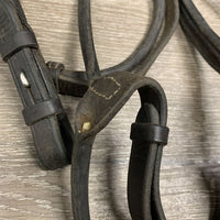 Soft Fine Rolled Leather Bridle *vgc, mnr residue, TORN noseband edge
