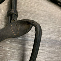 Soft Fine Rolled Leather Bridle *vgc, mnr residue, TORN noseband edge
