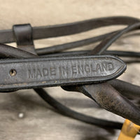 Soft Fine Rolled Leather Bridle *vgc, mnr residue, TORN noseband edge
