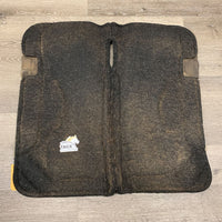 Wool Felt Western Pad, cowhide *fair, dirty, stained, hairy, smelly, torn guards, missing fur, clumpy
