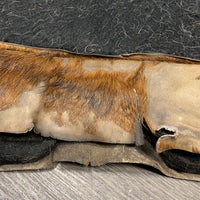 Wool Felt Western Pad, cowhide *fair, dirty, stained, hairy, smelly, torn guards, missing fur, clumpy
