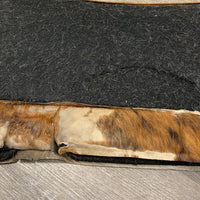 Wool Felt Western Pad, cowhide *fair, dirty, stained, hairy, smelly, torn guards, missing fur, clumpy
