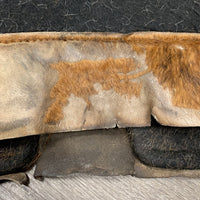 Wool Felt Western Pad, cowhide *fair, dirty, stained, hairy, smelly, torn guards, missing fur, clumpy
