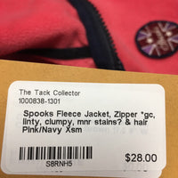 Fleece Jacket, Zipper *gc, linty, missing zipper tab, clumpy, mnr stains? & hair
