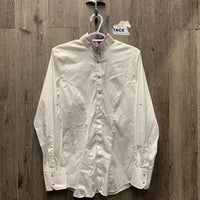 LS Show Shirt, attached snap colla, 3/4 roll up sleeves *vgc, seam puckers
