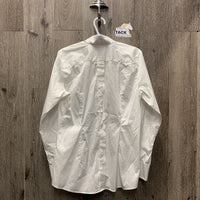 LS Show Shirt, attached snap colla, 3/4 roll up sleeves *vgc, seam puckers
