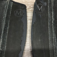 Pr Hvy Suede Half Chaps *gc, peeling, clean, rubs, older
