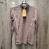 LS Shirt, 1/4 Zip Up *gc, pits: rubs & thin, mnr faded & stain
