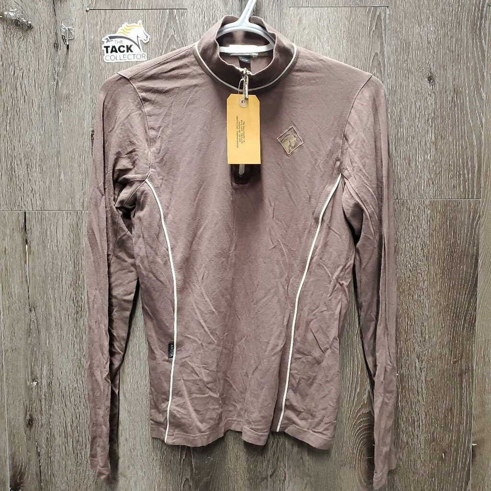 LS Shirt, 1/4 Zip Up *gc, pits: rubs & thin, mnr faded & stain