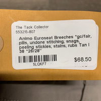 Euroseat Breeches *gc/fair, pills, undone stitching, snags, peeling stickies, stains, rubs