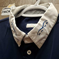 MENS SS Show Polo Shirt, 1/4 Button up *vgc, puckered collar
