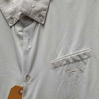 MENS LS Show Shirt *gc, puckers, dingy, crinkled & puckered cuffs & collars, popped pit seams
