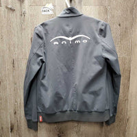 Windbreaker Jacket, zipper *vgc, seam puckers, zipper: missing tab & stuck, pilly cuffs
