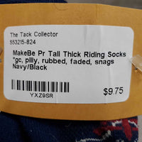 Pr Tall Thick Riding Socks *gc, pilly, rubbed, faded, snags
