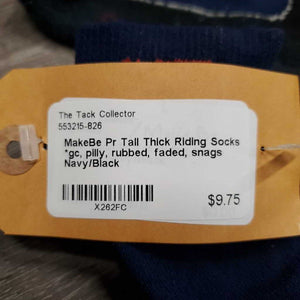 Pr Tall Thick Riding Socks *gc, pilly, rubbed, faded, snags