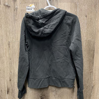 LS Sweatshirt Hoodie Jacket, Zipper "Prospect Downs" *gc, faded, hairy, shrunk?wavy zipper
