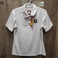 SS Polo Shirt, 1/4 Button Up *gc, pit stains, seam rubs
