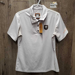 SS Polo Shirt, 1/4 Button Up *gc, pit stains, seam rubs