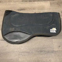 Canvas Top V. Thick Fleece Western Barrel Pad *gc, dirty, stained, hair, clumpy fleece
