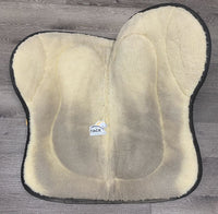 Canvas Top V. Thick Fleece Western Barrel Pad *gc, dirty, stained, hair, clumpy fleece
