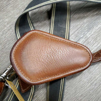 Leather & Elastic Breastplate, 2 piece Running Martingale Attachment, snaps *vgc, clean, mnr residue & faded
