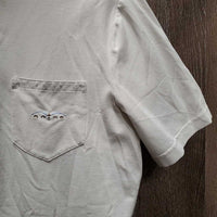 MENS SS Polo Show Shirt, 1/4 Button Up *vgc, mnr puckers, dingy & crinkled collar
