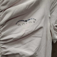 SS Polo Show Shirt, 1/2 Zip Up *gc, dingy, shrunk? v.crinkled collar
