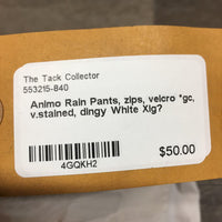 Rain Pants, zips, velcro *gc, v.stained, dingy
