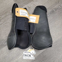 Pr Open Front Boots, velcro *gc/fair, faded, scuffs, older, v,rubbed/pilly edges
