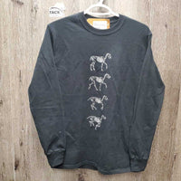 LS Cotton Shirt "Horse Skeletons" *like new, mnr hair
