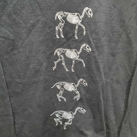 LS Cotton Shirt "Horse Skeletons" *like new, mnr hair
