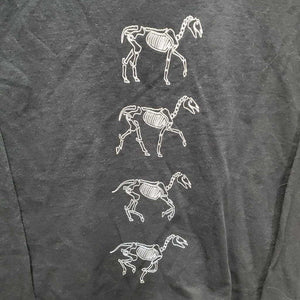 LS Cotton Shirt "Horse Skeletons" *like new, mnr hair