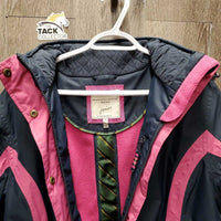 Fleece Lined Winter Jacket, detach hood, zipper *xc, older