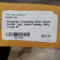 Sheepskin Grooming Cloth, elastic handle *vgc, stains, clumpy, dirty
