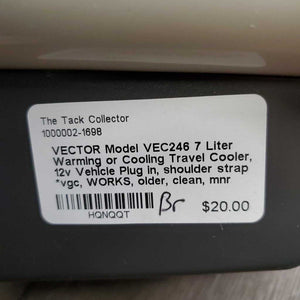 VECTOR Model VEC246 7 Liter Warming or Cooling Travel Cooler, 12v Vehicle Plug in, shoulder strap *vgc, WORKS, older, clean, mnr marks