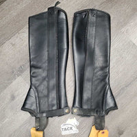 Pr Leather Half Chaps, Velcro Zipper Cover *xc, mnr dirt & rubs
