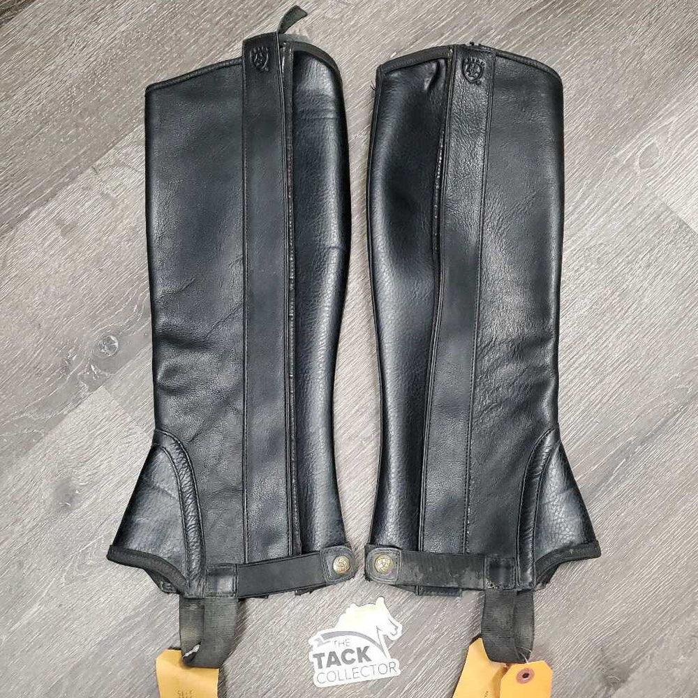 Pr Leather Half Chaps, Velcro Zipper Cover *xc, mnr dirt & rubs