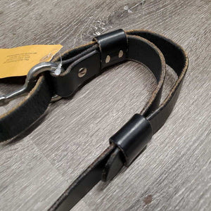 Thick Adjustable Leather Belt, Eggbutt Bit Slide Buckle *gc, bent, stiff, scraped edges