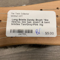 Long Bristle Dandy Brush *like new/xc, mnr hair, stain? & bent bristles
