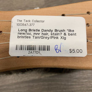 Long Bristle Dandy Brush *like new/xc, mnr hair, stain? & bent bristles