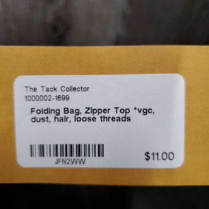 Folding Bag, Zipper Top *vgc, dust, hair, loose threads