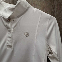 JUNIORS LS Show Sun Shirt, snaps, attached snap collar *gc, v.rubbed, snags, frayed inner seams
