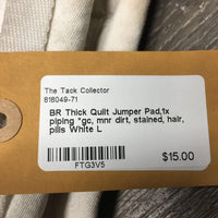 Thick Quilt Jumper Pad,1x piping *gc, mnr dirt, stained, hair, pills
