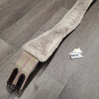 Leather Girth, Sheepskin Velcro Liner, 2x els *gc, clean & dirty, rubs, faded spots, scratches, older
