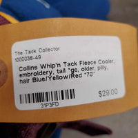 Fleece Cooler, embroidery, tail *gc, older, pilly, hair
