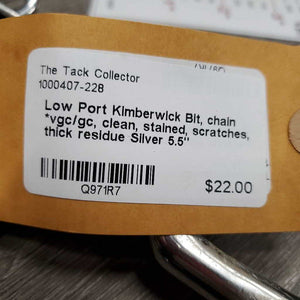 Low Port Kimberwick Bit, chain *vgc/gc, clean, stained, scratches, thick residue