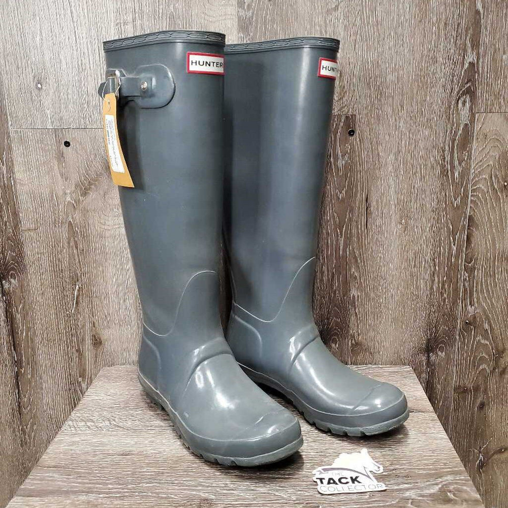 Pr Tall Rubber Boots *vgc, mnr dusty & inner stains