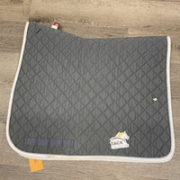 Quilt Dressage Saddle Pad, piping *vgc, mnr hair, stains, fading, pills, cut tabs
