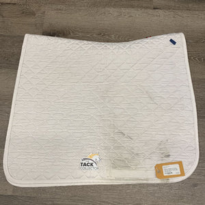 Quilt Dressage Saddle Pad *gc, older, dingy, cut tabs, mnr hair, stains, rubs, pills